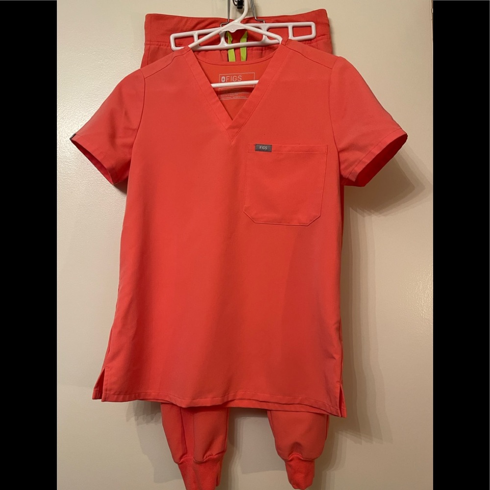 Figs Hot Coral Set XS/XSP
